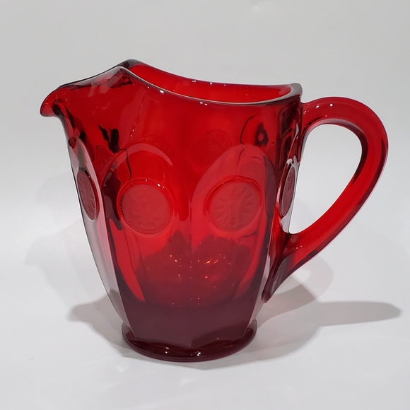 Fostoria Other - 32oz Fostoria "Coin Glass Ruby" Red Heavy Thick Pitcher